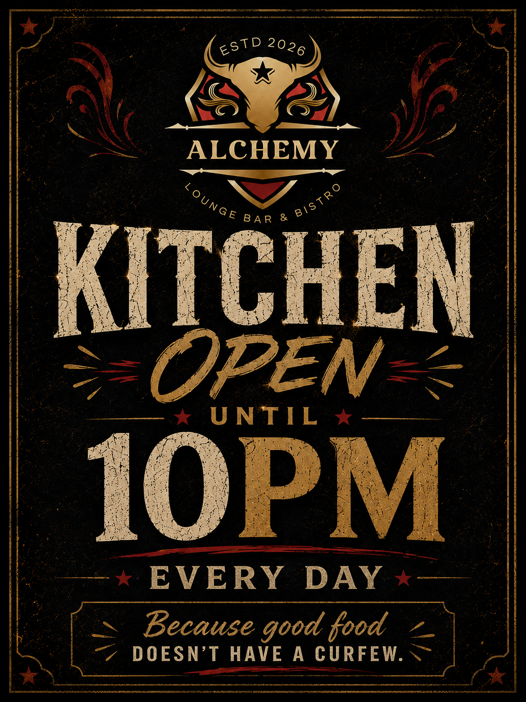 Late Night Kitchen Open
